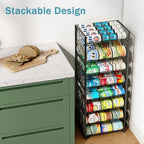 Sbanmao 2-Pack Stackable Can Organizer for Pantry, Adjustable Can Holder Rack for Canned Food Soda Drink Goods Storage up to 36 Cans Storage, 2 Tier, Black - style: Classic