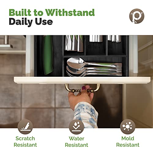 Pristine Bamboo Silverware Organizer - Kitchen Drawer Organizer and Utensil Organizer - Cutlery Tray – Flatware, Utensil and Silverware Holder - Silverware Tray for Drawer (5-Slots, Black) - color: Black, size: 5 Slot