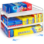 Cirhy Kitchen Wrap Organizer, Expandable Pantry Organizers and Storage, 3-Tier Foil and Plastic Wrap Organizer for Cabinet, Adjustable Shelf for Tin Foil, Ziplock Box, Saran Wrap (9.8-15.6") - style: Foil and Wrap Organizer-1pcs