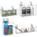 vacane Hanging Basket with Removable Hooks, Plastic Over Cabinet Door Organizer for Organizing Over the Cabinet Organizer Holder for Kitchen, Pantry, Bathroom-Hang Outside or Inside Door-4 Pack - style: 4 Pack