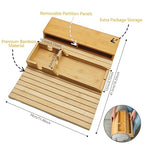 Bamboo Couch Armrest Table with Side Pocket, Anti-Slip Sofa Arm Tray & Tv Remote Holder and Cup Holder Tray, Perfect for Holding Drinks, Snacks, Remotes, Cups, and Phones