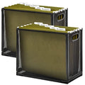 EASEPRES Desk Hanging File Organizer with 10 Folders, Mesh Metal Letter-Size Desktop File Holder Box for Filing Folder Storage Basket, 2 Pack Black, 12.2 x 9.45 x 5.45 inches - size: 2 Pack with 10 Folders