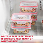 Pyrex Freshlock (5-Pack, 4 Cup) Glass Food Storage Containers Set, Airtight & Leakproof Plastic Locking Lids BPA-Free, Meal Prep Containers Set, Freezer Dishwasher Microwave Safe - size: 5 Pack (4-Cup)