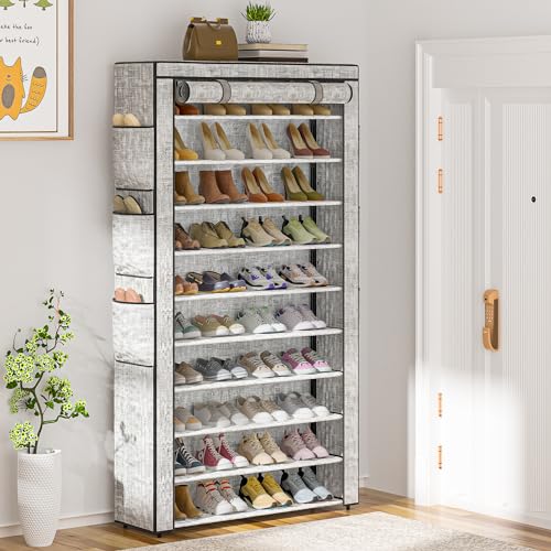 OYREL Shoe Rack 10Tier Large Capacity 50-56Pairs Beautiful Tall Shoe Shelf Free Standing Storage Cabinet Entryway Closet - size: 10Tier Multi