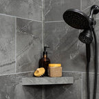 Palisade Vinyl Waterproof Corner Shower Shelf in Cracked Slate/Urban Quarry - color: Cracked Slate/Urban Quarry