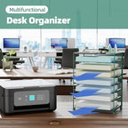 Simple Trending 2 Pack 8 Tier Letter Tray Paper - Mesh Desk File Organizer for Office School Desktop, Green - color: 2 Pack 8 Tier Green-Mesh Desk