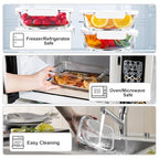 VERONES 5 Pack 36 OZ Glass Meal Prep Containers, Airtight Glass Lunch Containers Set, Food Storage Containers with Lids,Exclusive of BPA, for Microwave, Oven, Freezer & Dishwasher Friendly,White - color: White