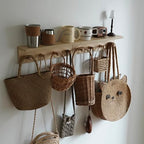 Entrance Coat Rack ，Coat Hooks, Wall-Mounted Wooden Hook Rack, Wall-Mounted Shelves(Birch Color Finish—A-1) - style: Birch color finish—A-1