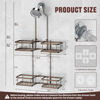 REINHARDT Adjustable Shower Caddy Hanging Rustproof Shower Caddy for Handheld Showerheads, Shower Organizer with Hooks Soap Holder, Anti-Swing Shower Rack Bathroom Accessories, Bronze - color: Bronze