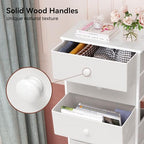 Crestlive Products Tall Dresser, 7-Drawer Fabric Storage Tower, Chests of Drawers - Vertical Organizer Unit for Bedroom, Hallway, Entryway, Nursery, Closets - Steel Frame, Wood Top & Handles (White) - color: White, style: Narrow-7 Drawers