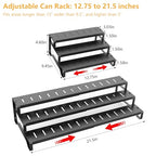 Attelite 3 Tier Expandable Can Rack Organizer for Pantry, Adjustable 13"-21" Metal Soda Can Organizer, Pantry Organization Canned Food Storage Holder for Kitchen Cabinet Countertop, Black 1Pack