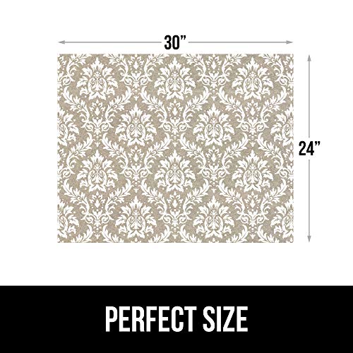 GORILLA GRIP LeakGuard Non-Adhesive Under Sink Mat for Kitchen Cabinet, Waterproof Quick Dry Shelf Liner, Durable Absorbent Felt Mats for Bathroom Sinks, Cabinets, Dresser, 24x30 Damask Taupe Cream - color: Damask: Taupe/Cream, size: 24"W x 30"L