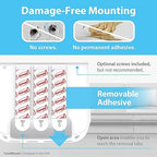 TotalMount Hole-Free Remote Holder – Eliminates Need to Drill Holes in Your Wall (for 2 or 3 Remote Controls – White – Quantity 1) - color: White