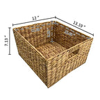 eHemco 3 Tier X-Side End Storage Cabinet with 6 Wicker Baskets, Black - color: Black, size: 15.5"D x 29.3"W x 30"H (6 Drawers)