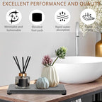 4PCS Water Absorbing Stone Tray, Quick Drying Diatomite Stone Sink Tray, Water Absorbent Diatomite Coasters Used for Hand Soap Dispenser Toothbrush Sponges Holders in Bathroom Counter and Kitchen Sink - color: Dark Gray