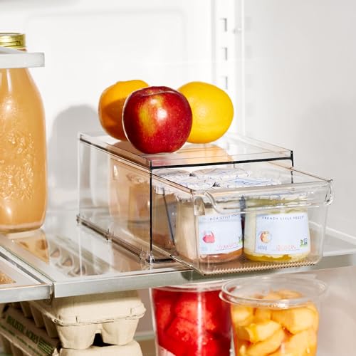 iDesign Stackable Kitchen Storage Drawer – Linus Collection - Clear - style: Pack of 1