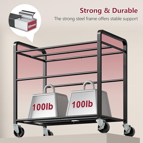 Tajsoon 350L Extra Large Laundry Sorter 6 Section, Heavy Duty Laundry Basket with Lockable Wheels, Laundry Cart with Sturdy Metal Frame, Leather Patchwork Laundry Separated with Removable Bags, Black - color: Black, size: 6 Bag 350L