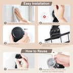 JOTPE Shower Caddy Suction Cup, Powerful Suction Storage Shelf Holds Up to 40 lbs, No Drilling Bathroom Organizer with Large Capacity, Removable & Reusable Shower Basket with Hooks, Rustproof, Black - size: Size: 1 x Medium