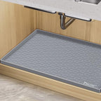 BALEINE 34''×22'' Under Sink Mat, Waterproof Food Grade Silicone Undersink Mat, Cabinet Shelf Drip Tray, Under Sink Liner for Kitchen, Bathroom (Charcoal) - color: Charcoal