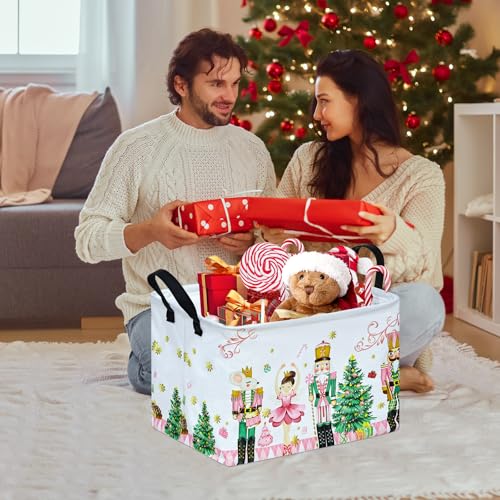 Christmas Basket Box Hamper Storage Basket Collapsible Organizer Bin Gift Shelf Baskets for Home and Kitchen Storage - color: Nutcracker