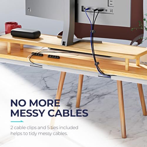 Delamu 2 Pack Safe 15.7in Tidy Cable Management Solution, Protect Kids Pets with Home Office Cable Management Under Desk, Cable Organizer, Cable Management Kit, Cord Organizer for Desk, White - color: White, size: 31.4in L*2in W*1in H