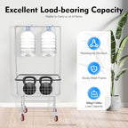 Commercial Laundry Rolling Cart with Wheels, 110 LBS Load Capacity Hamper Basket Organizer, Industrial Heavy Duty Wire with Double Pole Rack, Steel Frame with Chrome Finish, 27 * 22 * 67inch