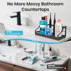 BOTEMY Toothbrush Holder with Instant Drying Stone - Bathroom Counter Organizer, Diatomite Electric Toothbrush Toothpaste Holders, Bathroom Sink Organizers and Storage,Black - size: X-Large