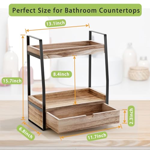 Boulphia 2-Tier Bathroom Organizer Countertop, Bathroom Sink Organizer Countertop, Vanity, Counter Shelf, Brown - color: Brown