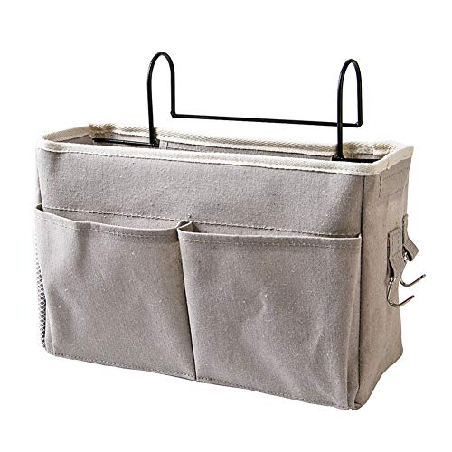 Arinda Bedside Storage Bag Hanging Organizer Bedside Caddy for Bunk Dorm Rooms Bed Rail - color: Gray