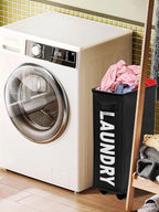 23inch Slim Laundry Basket 44L Rolling Laundry Hamper on Wheels -Collapsible Clothes Hamper with Handle -Freestanding Laundry Bin Narrow Laundry Bag Yoga Mat Storage Racks