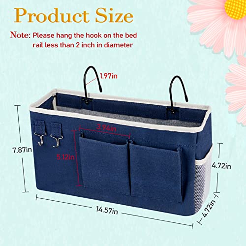 Bedside Storage Caddy/Bedside Hanging Storage Bag for Headboards Bunk Beds Dorm Rooms Book Phone Magazine Holder (2PC Navy Blue) - color: 2PC Navy Blue