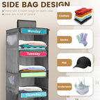 Gray 5-Shelf Polyester Kids' Daily Clothes Organizer - Monday to Friday, Holds Hats, T-Shirts, Bags & Towels - color: Grey