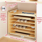 7 Tier Wooden Cookie Sheet Organizer for Cabinet Pot, Pans, Baking Tray Organizer for Kitchen Documents Storage(16.6" W x 16.5" H x 15.2" D) - size: 16.6" W x 16.5" H x 15.2" D