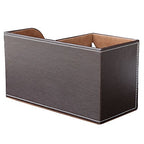 KINGFOM Desk Organizer Office Supplies Caddy Pu Leather Multi-function Storage Box Pen/Pencil,Cell phone, Business Name Cards Remote Control Holder with Small Drawer Brown - color: Brown