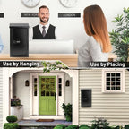 xydled Wall-Mounted Key Drop Box with Combination Lock, Metal Mailbox, Indoor&Outdoor Storage Box, Hanging Secured Postbox, for Home & Business Use, 5.5X 3.0X 9.8 inch, Black - style: Combination