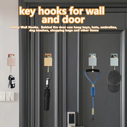 6Pcs Cute Creative Cat Coat Hook for Wall and Door-Max Load 10LB,Utility Heavy Duty Adhesive Wall Hook Mount for Coat, Towel,Scarf, Hat, Robes,Key and Other Items,Kawaii Room Decorative Hooks - color: pink, light blue, ,orange,brown,grey,white.