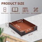 PU Leather 1-Layer Stackable Office File Document Tray Case Rack Paper Letter Tray Desk File Document Organizer Holder (Coffee) - color: Coffee