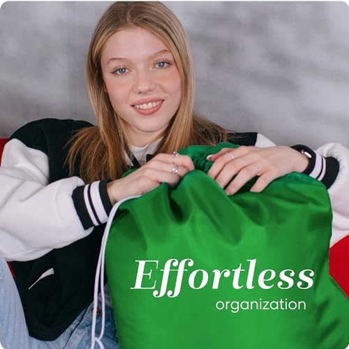 Nylon XL Laundry Bag - Locking Drawstring Closure, Machine Washable, These Large Bags Will Fit a Laundry Basket and Strong Enough to Carry up to Two Loads of Clothes (Green | 22" x 32") - color: Green, size: 22" x 32"