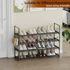 Shoe Rack - 4-Tier Shoe Organizer with Adjustable Shelf Height, Sturdy Shoe Storage Shelf, Perfect for Front Door Entrance, Closet & Entryway, Easy to Assemble, DIY Layering Options (M - 4 Tier) - size: 4 Tiers