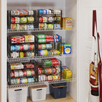 JKsmart 3-Tier Stackable Can Rack Organizer for Pantry, Adjustable Can Storage Holder for Various Ounces of Canned food Soda Drinks, Can Dispenser for Kitchen Cupboard Cabinet, 2 Pack - size: 3 Tier - 2Pack