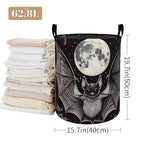 Gothic Bat Laundry Basket, Goth Moon Foldable Oxford Cloth, Waterproof Dirty Clothes Hamper with Handles, Clothing Storage Bucket Toy Organizer for Bathroom Bedroom Dorm, 19.7"x15.7" - style: Bat