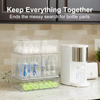 Bottle Storage Organizer Baby: Clear Stackable Storage Drawers, Acrylic Bottles Station Organizer for Countertop, Vanity, Bathroom, Cabinet Organization - 5 Pack - size: 2 Small+2 High+1 Wide