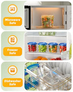 BiuLeon 12 Pack-24 oz Freezer Storage Containers, Plastic Food Storage Containers with Twist Top Lids, BPA Free and Reusable Soup Containers with Lids, Leakproof/Microwave/Dishwasher Safe - color: 12Pack-24oz