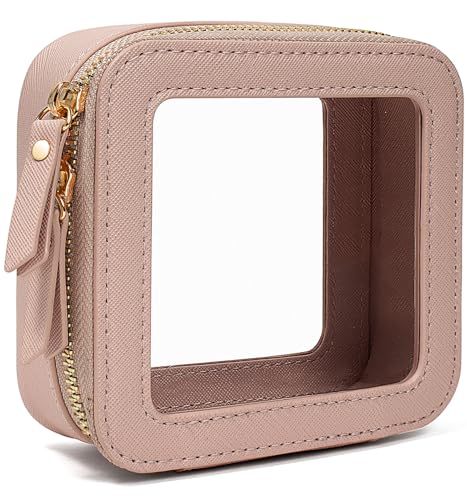 LETGO Clear Makeup Bags Small, TSA Approved Toiletry Bag with Zipper, Mini Clear Makeup Pouch Purse Organizer Fit Carry-on Travel Essentials,Small Cosmetic Bags for Car Storage (Mini-Nude) - color: 0-Mini-Nude
