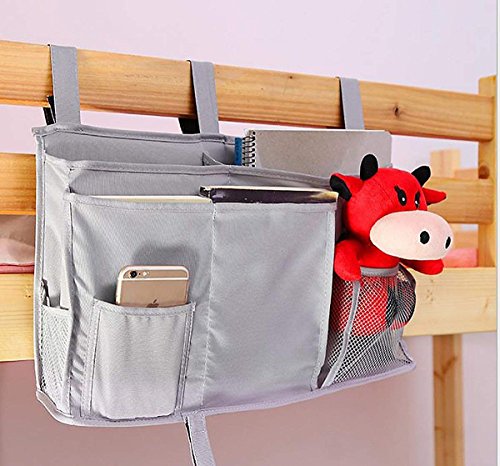Sugaroom Bunk Bed Organizer - Bedside Storage Caddy with Pockets for College Dorm, Hospital, Baby Bed & Camp (Grey) - color: A-Grey, size: Large