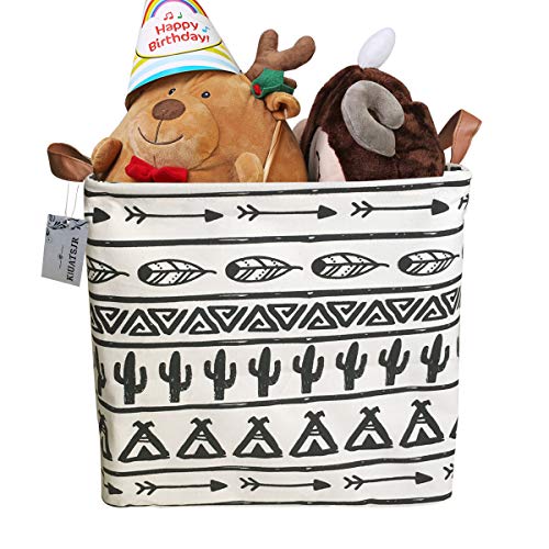 Storage Basket Fabric Organizer Bin for Toys, Books, Clothes, Pets,Perfect for Bedroom/Office/Nursery/Shelves (Black) - color: Black Cactus