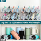Design for Stanley 40 OZ & Large Bottles & Tumblers with Handle - Acrylic Water Bottle Organizer - Stackable Clear Wine Rack, Cup Holder for Home Kitchen Pantry Shelf Countertop Cabinet, 2 Tier Hold 8 - size: 2 Tier for 8