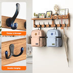 Evermagin 29" Coat Rack Wall Mount with Shelf, 4 in 1 Wall Mounted Coat and Key Hanger with 11 Hooks, Entryway Key Holder with Mail Holder for Living Room, Bedroom - color: Brown, size: 29 inch