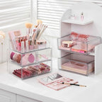 Vtopmart 5 Tier Clear Makeup Organizer with Drawer, Cosmetic Storage for Dresser Countertop and Bathroom Vanity, Beauty Holder for Lipstick Brush Skincare - style: 5 Tier (2 Sizes Drawer)