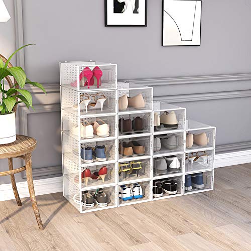OnDisplay Clik Stackable Interlocking Shoe Box System (Standard Clear/White, Single Box) - color: Standard Clear/White, size: Single